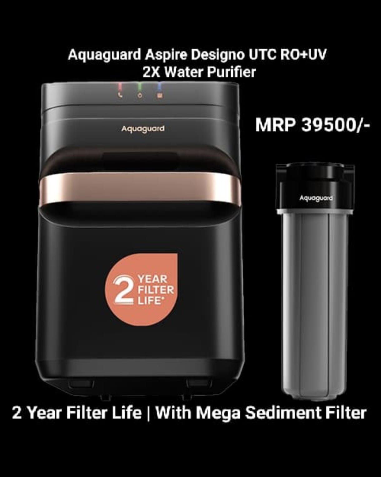 Aquaguard Aspire Designo UTC RO+UV 2X Water Purifier